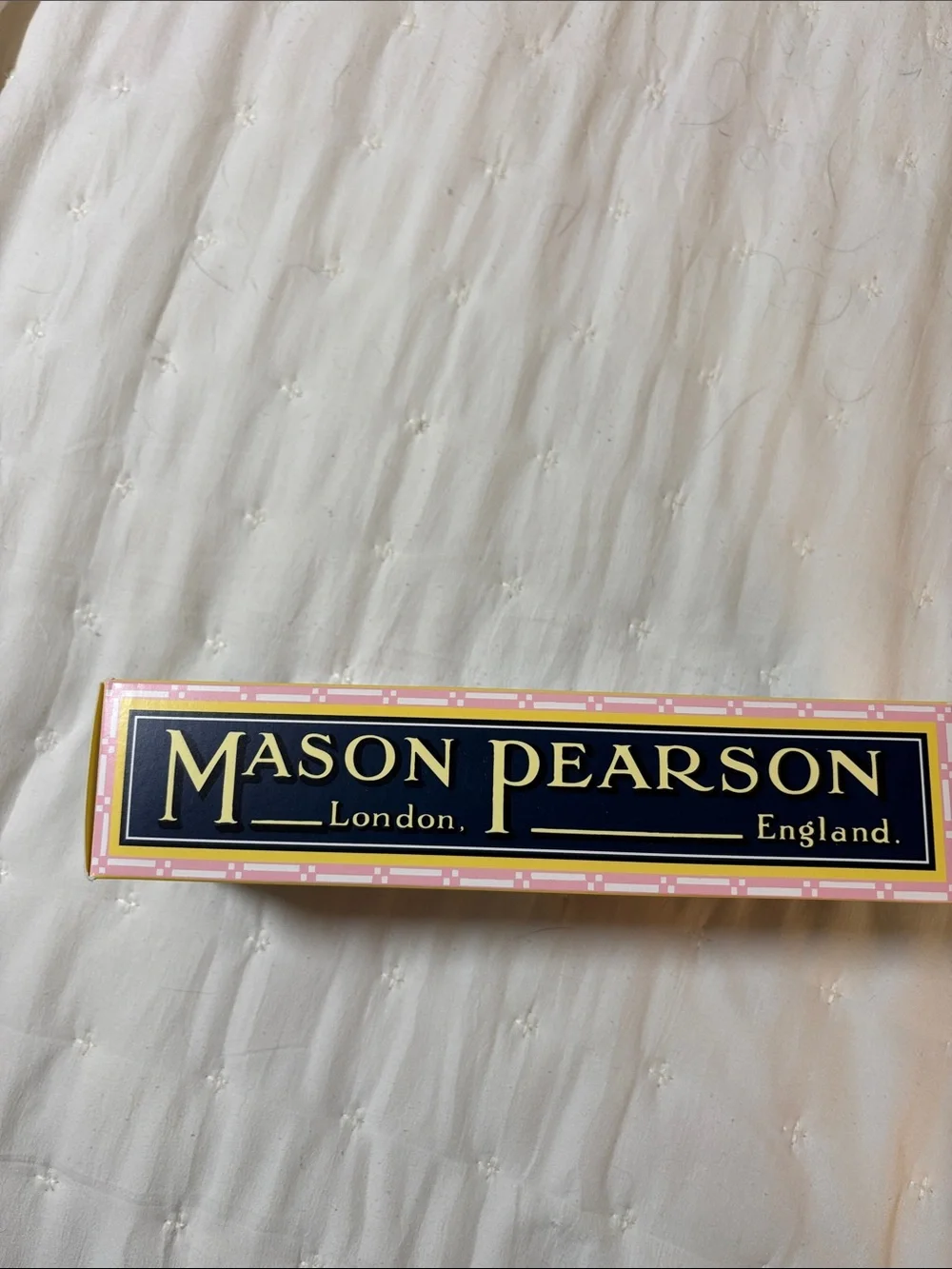 Mason Pearson BOX ONLY Navy and Yellow Hair Brush Box - Classic London